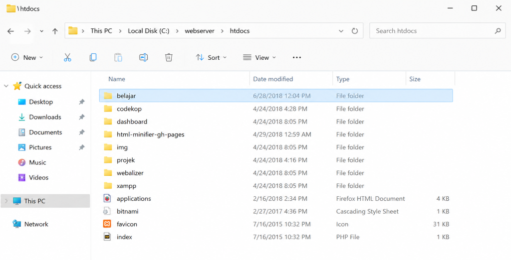 cara menjalankan file php di xampp