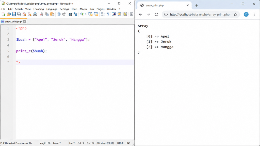 contoh string integer float php